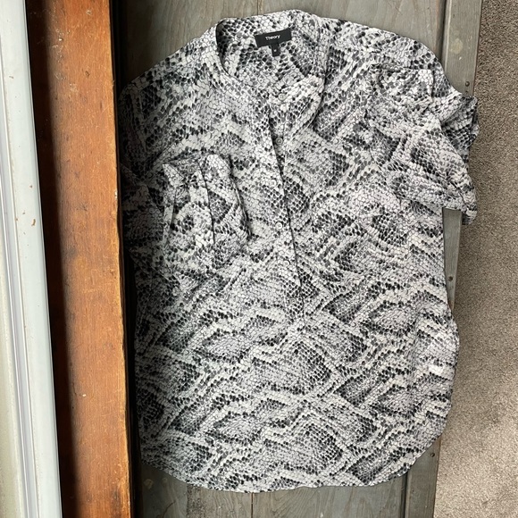 Theory sheer Python snakeskin print blouse | size medium - Picture 1 of 6